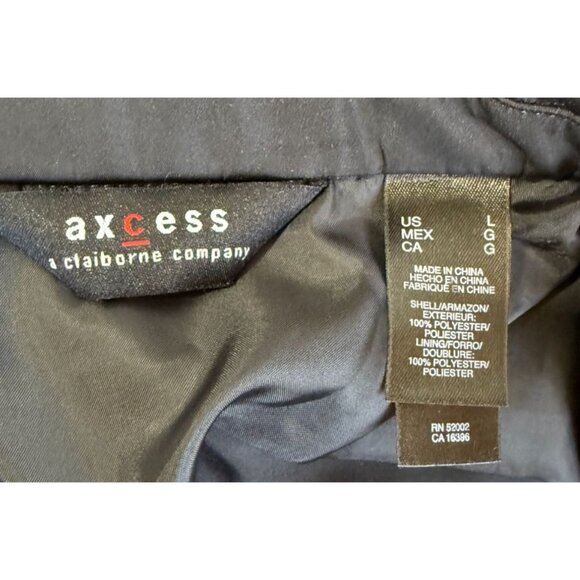 Axcess by Claiborne Black Soft Shell Zip Up Jacket Large Pockets Lightweight - Picture 12 of 14